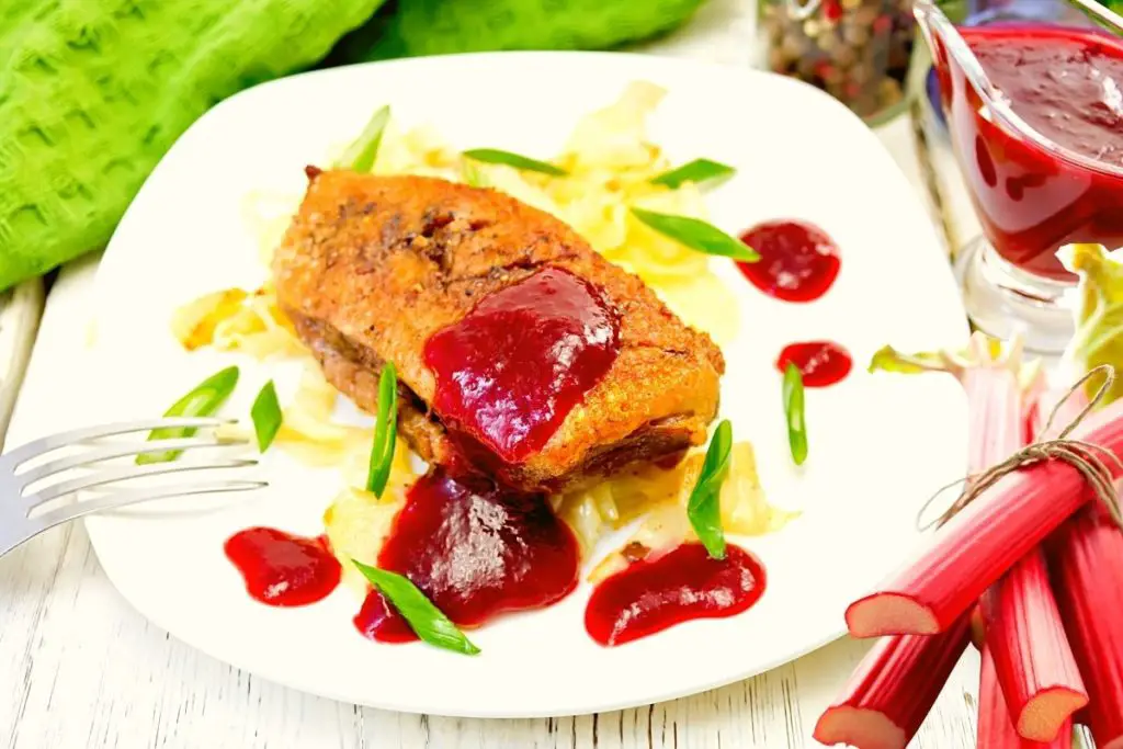 duck with stewed rhubarb