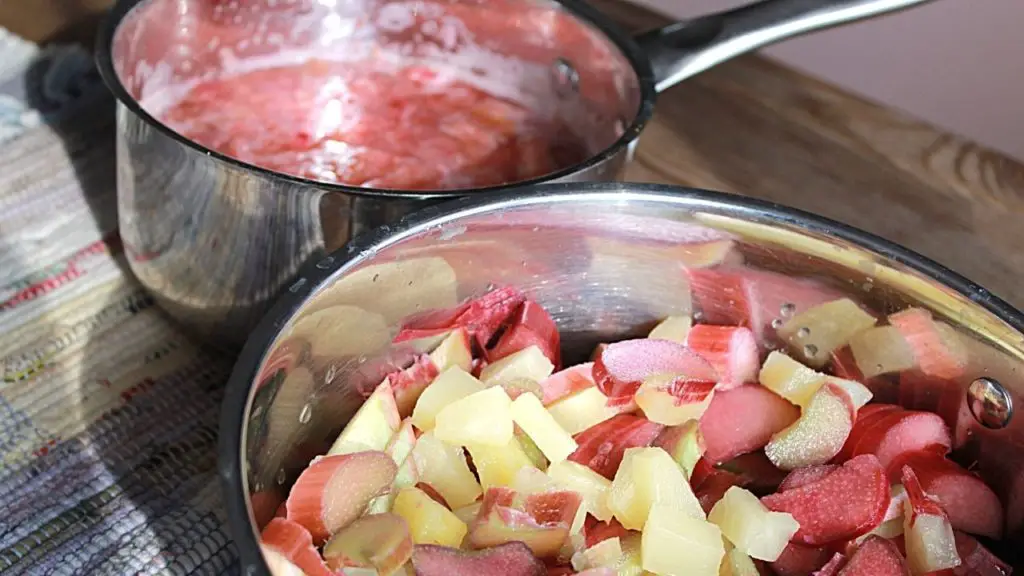 using stewed rhubarb