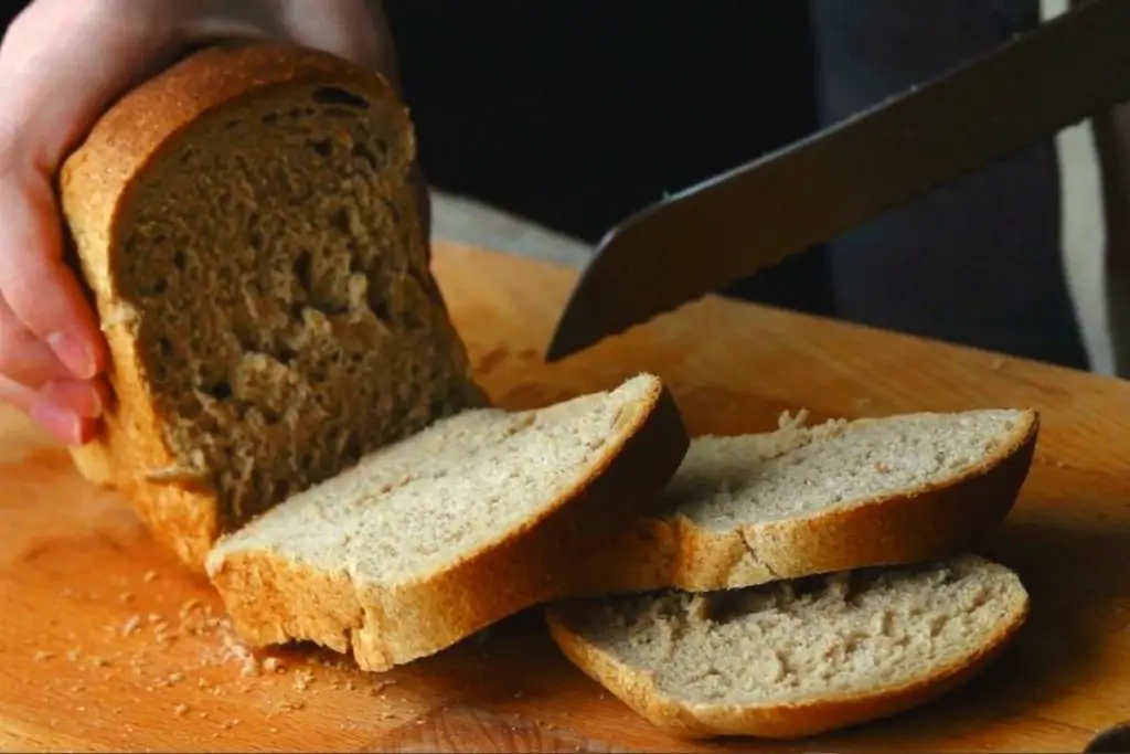 the texture of the honey oat loaf