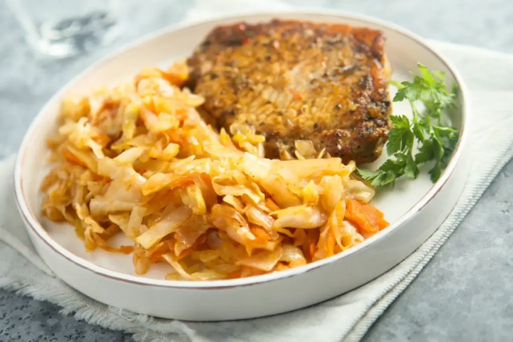 cooked sauerkraut on the plate