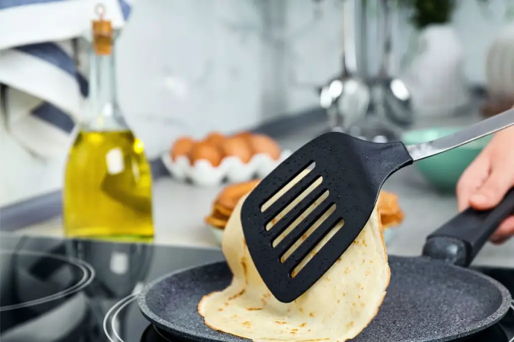 cooking pancakes on an induction cooktop