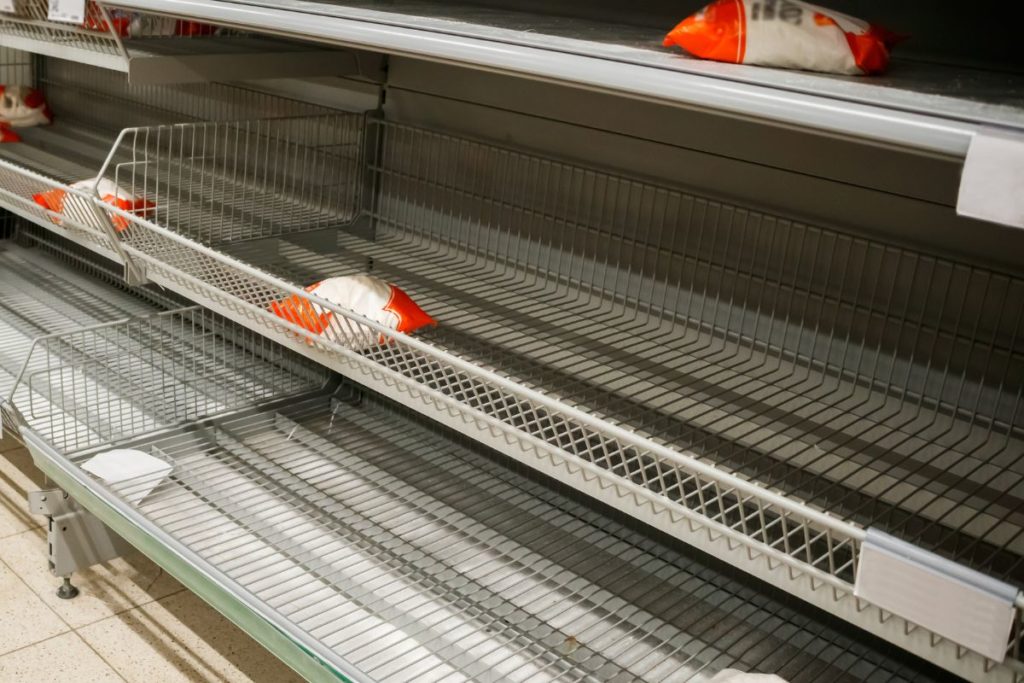 empty shelves in supermarkets
