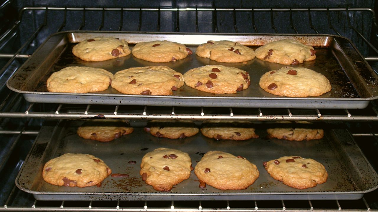 baking cookies in the oven