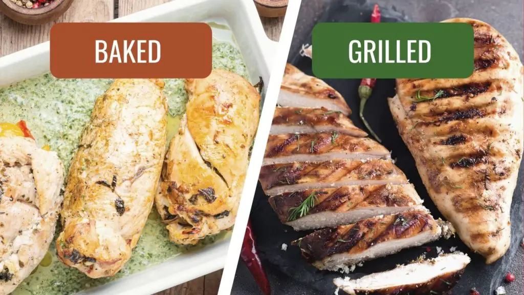 baked and grilled chicken breast nutrition comparison 