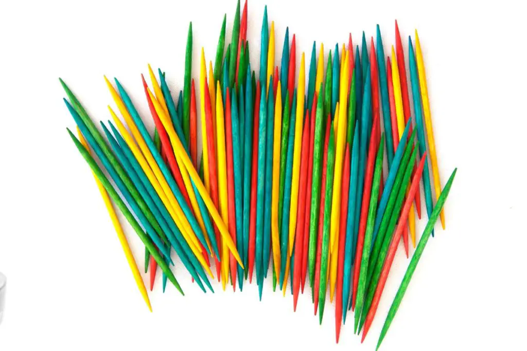 colored wooden toothpicks