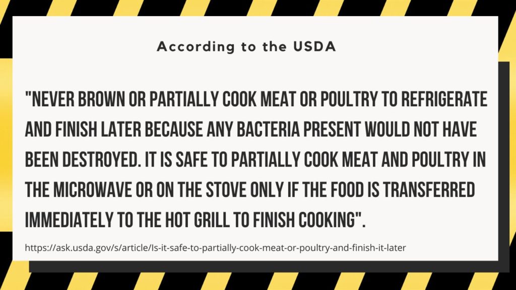 safety guidelines for partially cooking meat