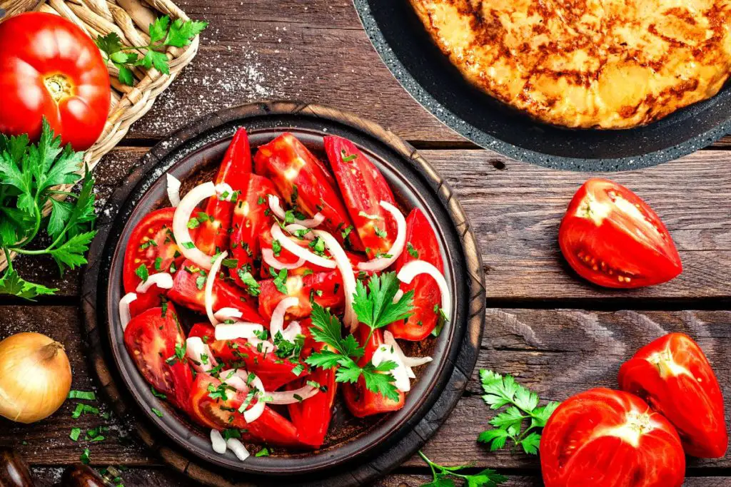 Spanish Tortilla with Tomato Salad