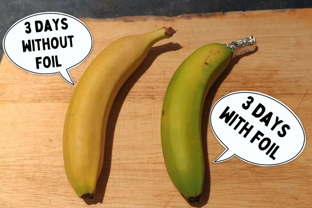 how to wrap banana stems in foil to make them stay fresh