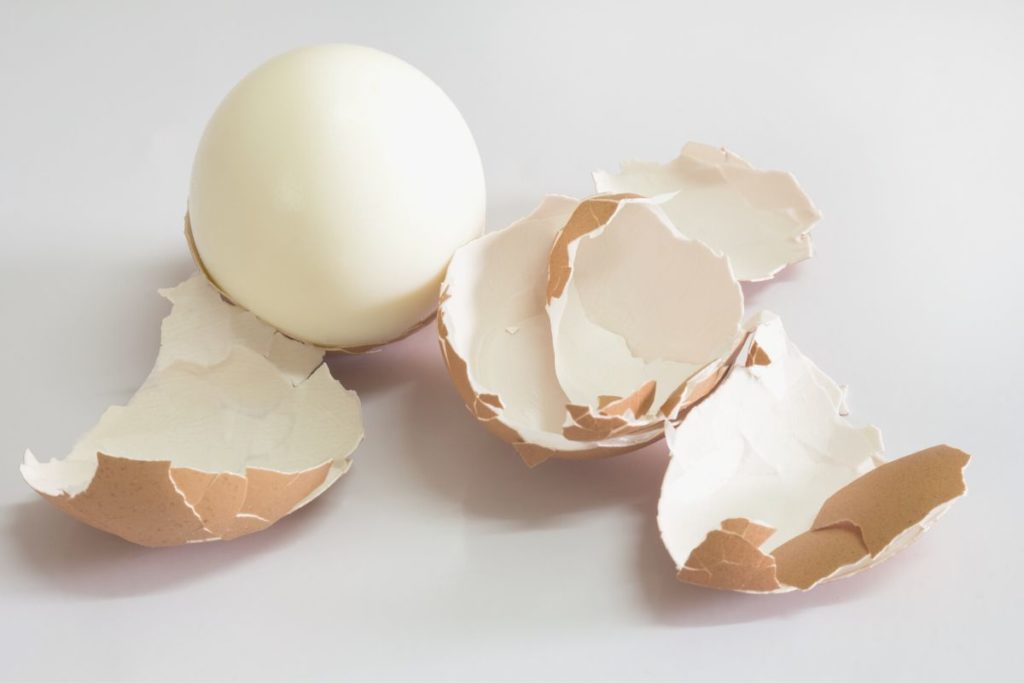 peeled hard boiled egg 