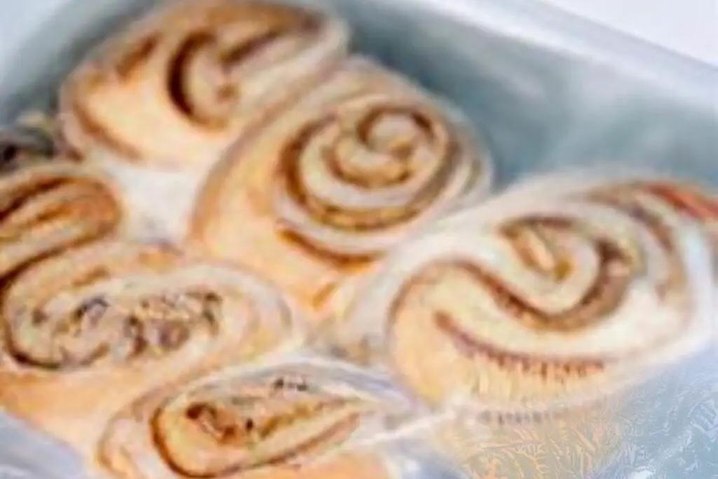 baked cinnamon rolls in the freezer