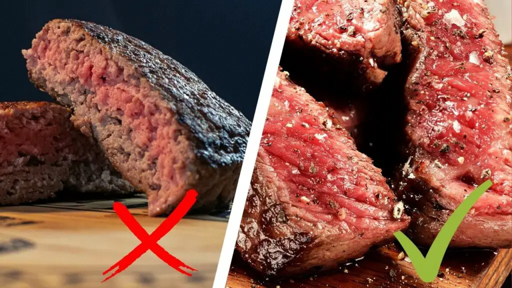 rare steak vs rare burger