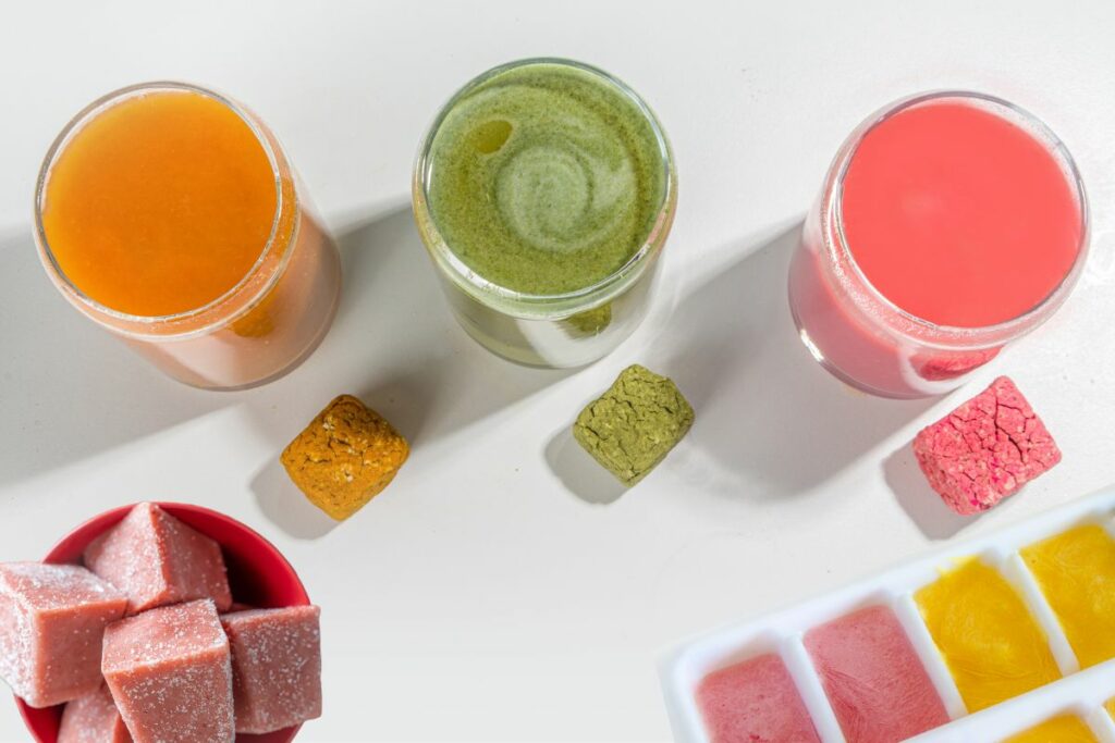 homemade frozen smoothie cubes