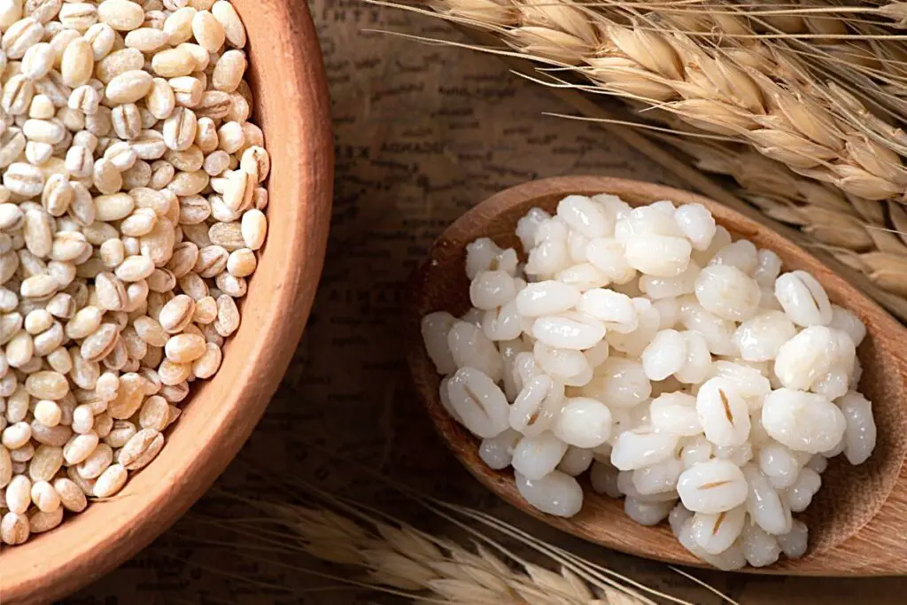 cooked barley that has doubled in size