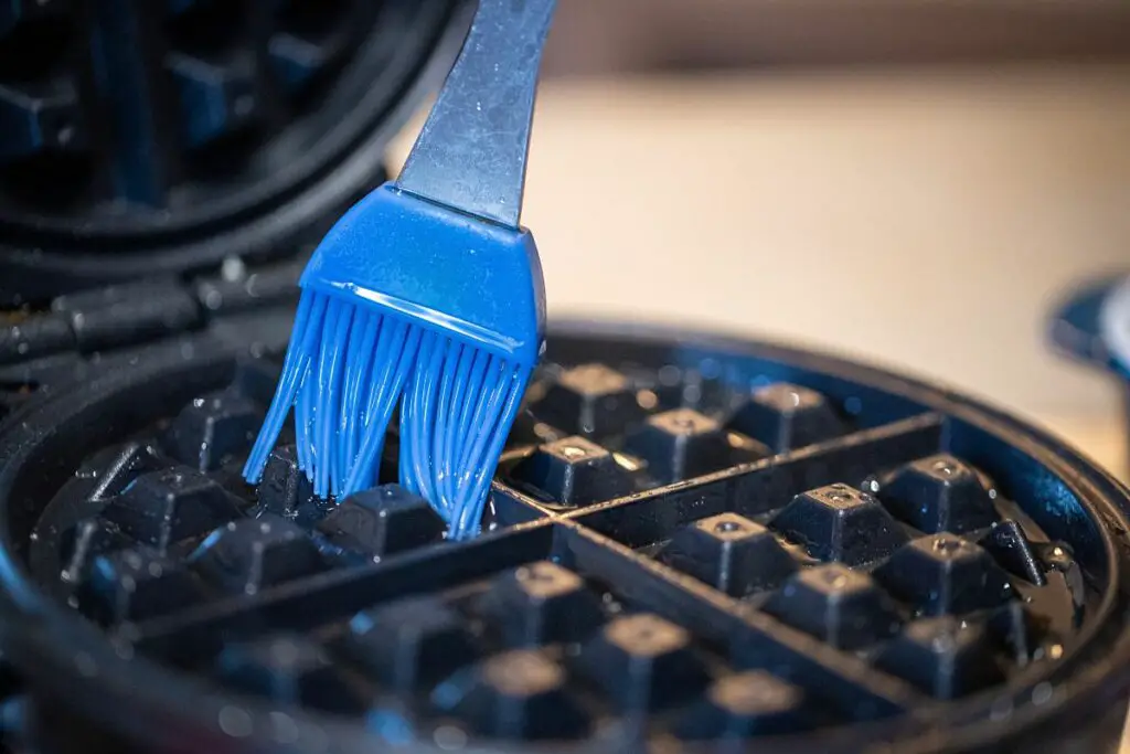 greasing the waffle iron