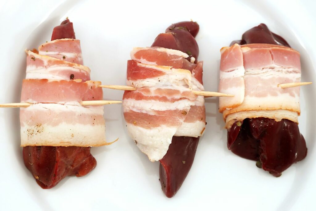 beef liver rolled in bacon