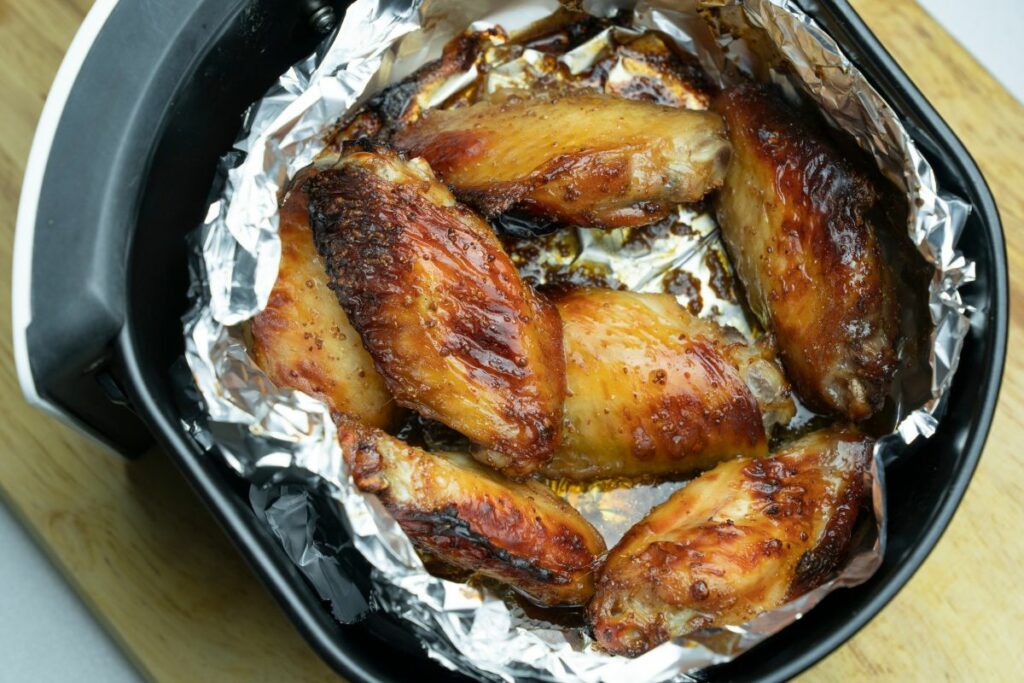 cooking chicken in foil in an air fryer