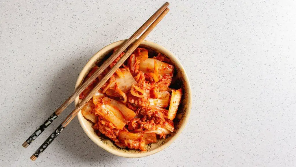 a bowl of fermented kimchi