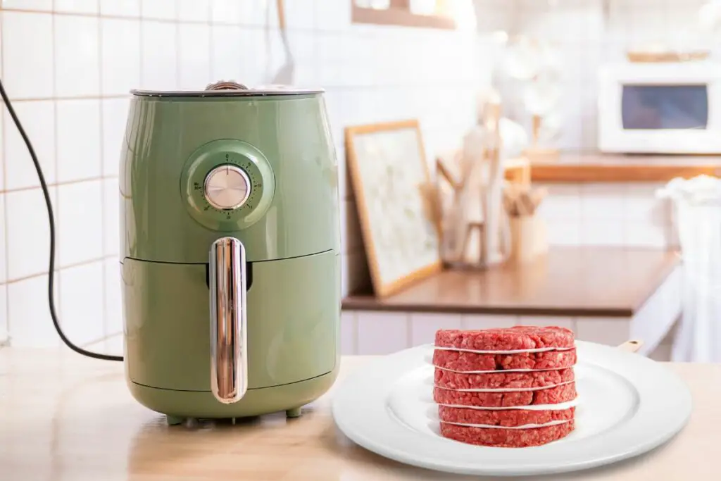 cooking burgers in an air fryer
