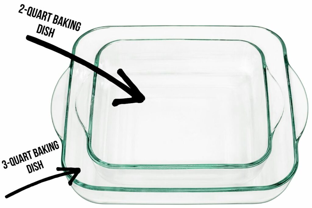 Here is what size is a 2 quart baking dish