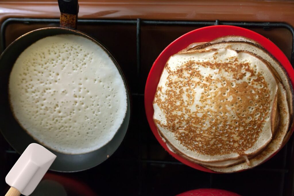 this pancake is ready for flipping 