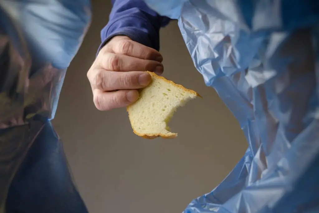 throwing away bread