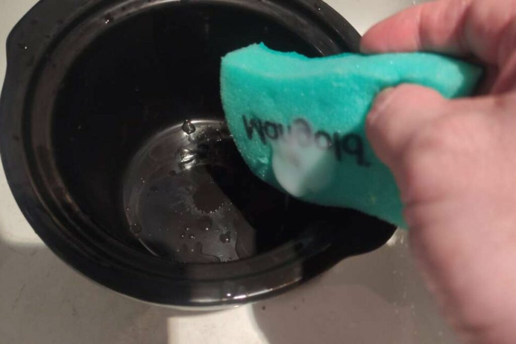 using Bon Ami to clean the crockpot insert 