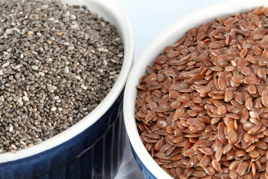 chia seeds and flaxseeds