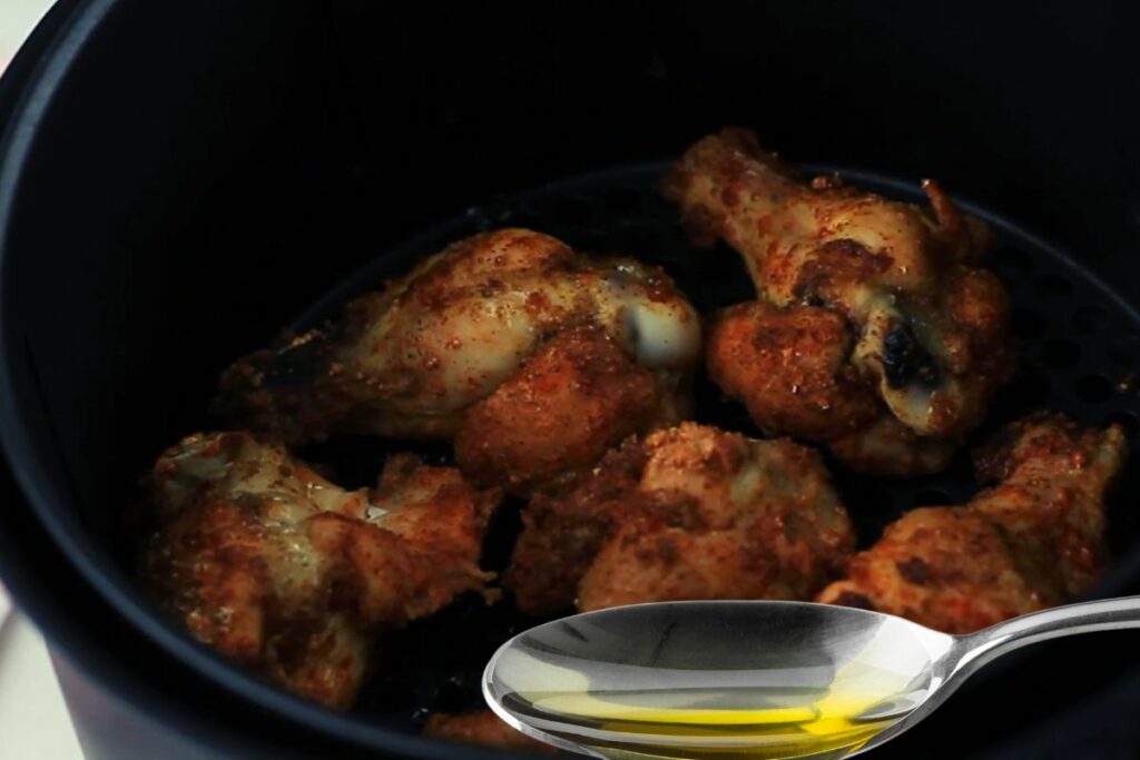 using oil to air fry chicken wings 