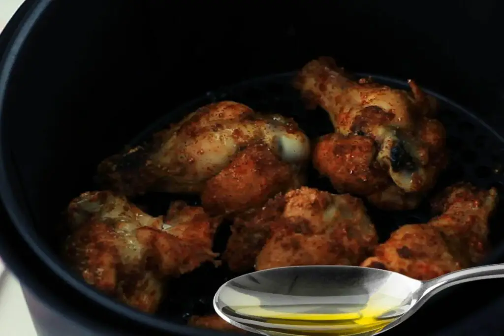 using oil to air fry chicken wings 