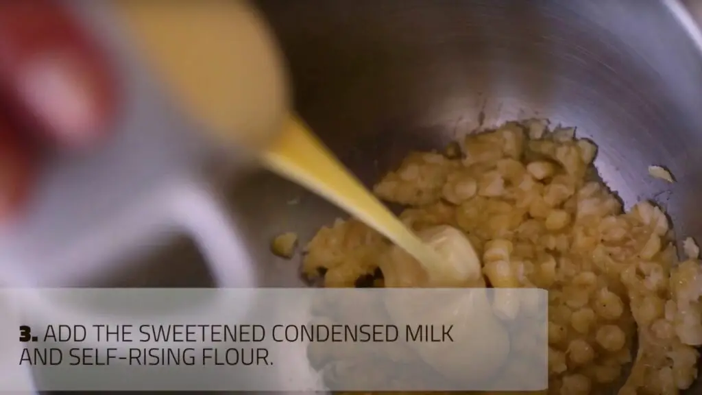 adding the condensed milk