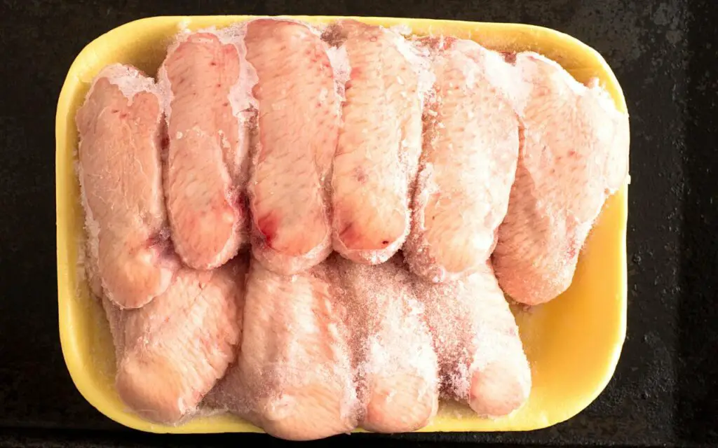 frozen chicken wings from the fridge 