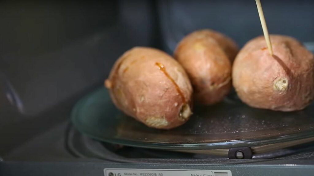 microwaving a sweet potato