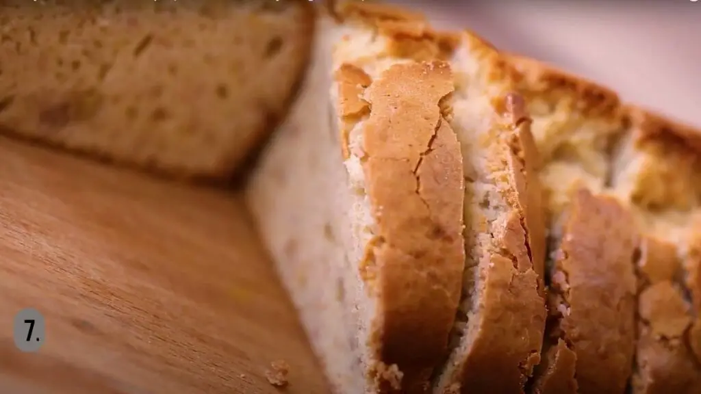 slicing the bread cross-wise