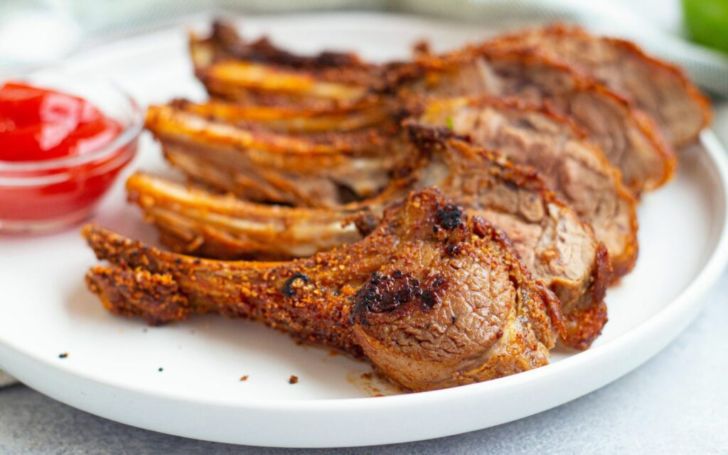 cooked air fryer ribs