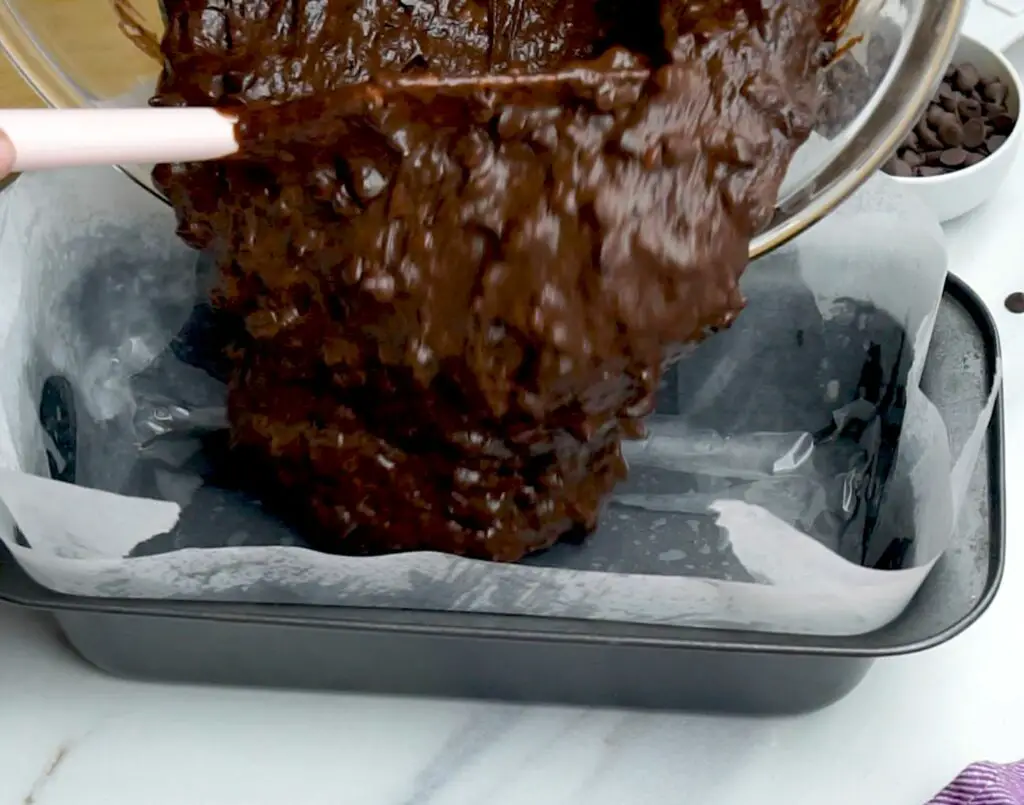 double chocolate banana bread batter