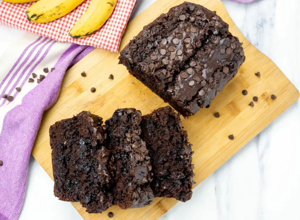 homemade double chocolate banana bread