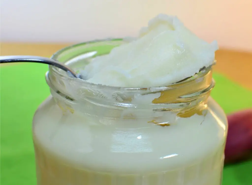 lard in a glass jar