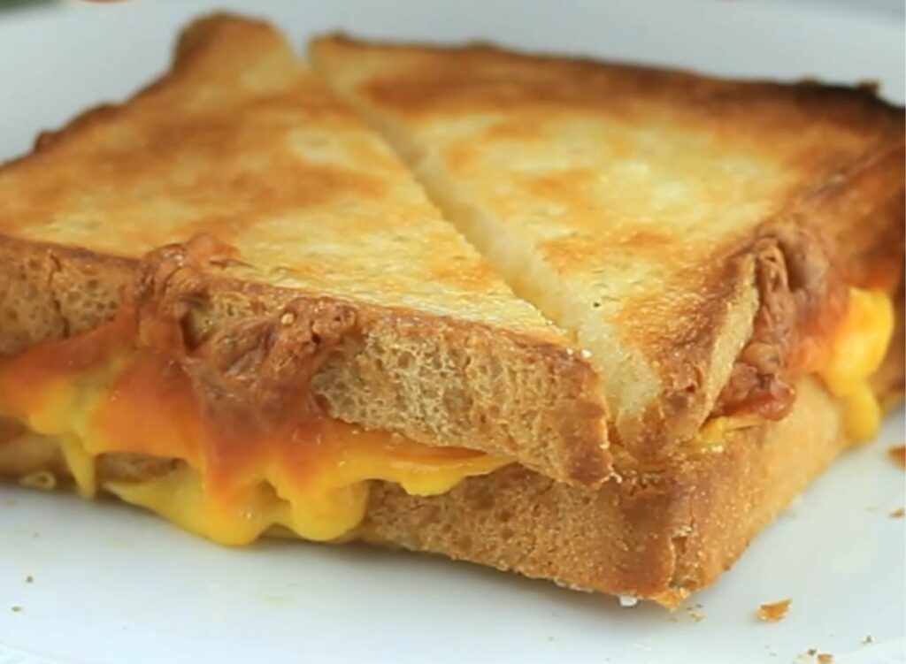 mayo and air fryer helped me to keep this grilled cheese crispy