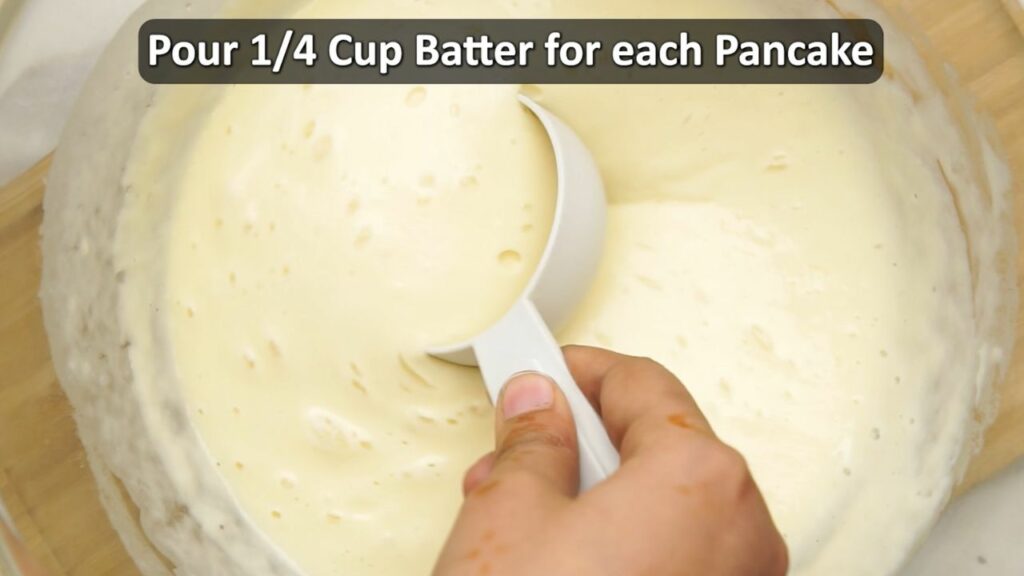 here is how much batter you should use for each pancake