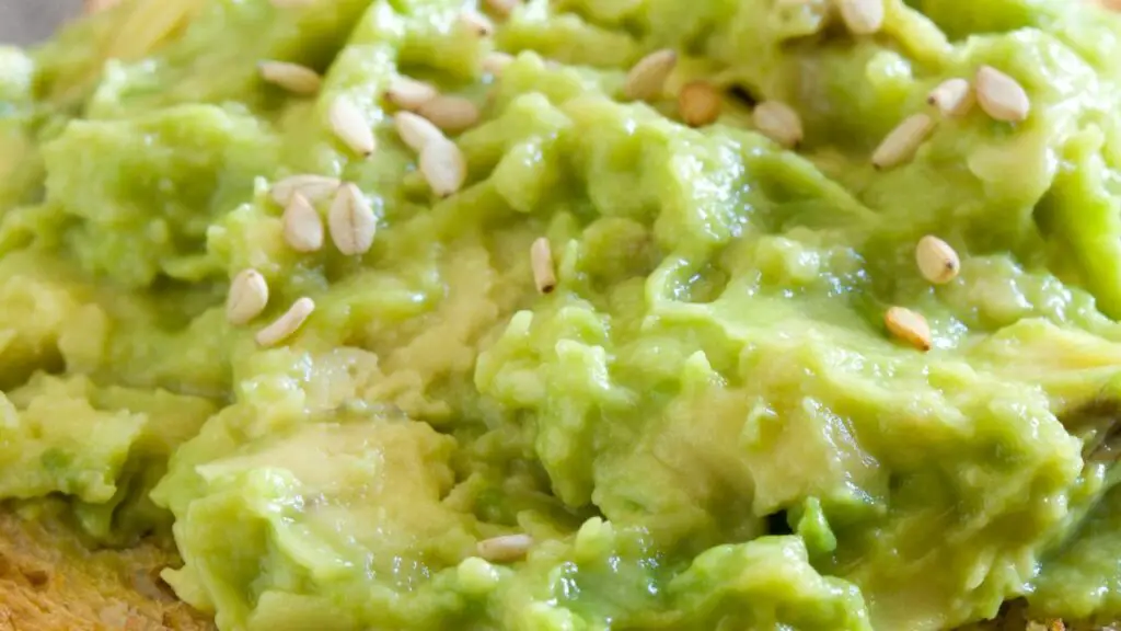 grain free bread with mashed avocado topping
