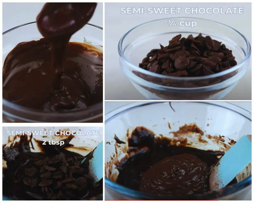 adding dark chocolate to the brownie batter