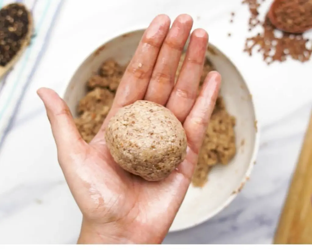 making lentil bread rolls 