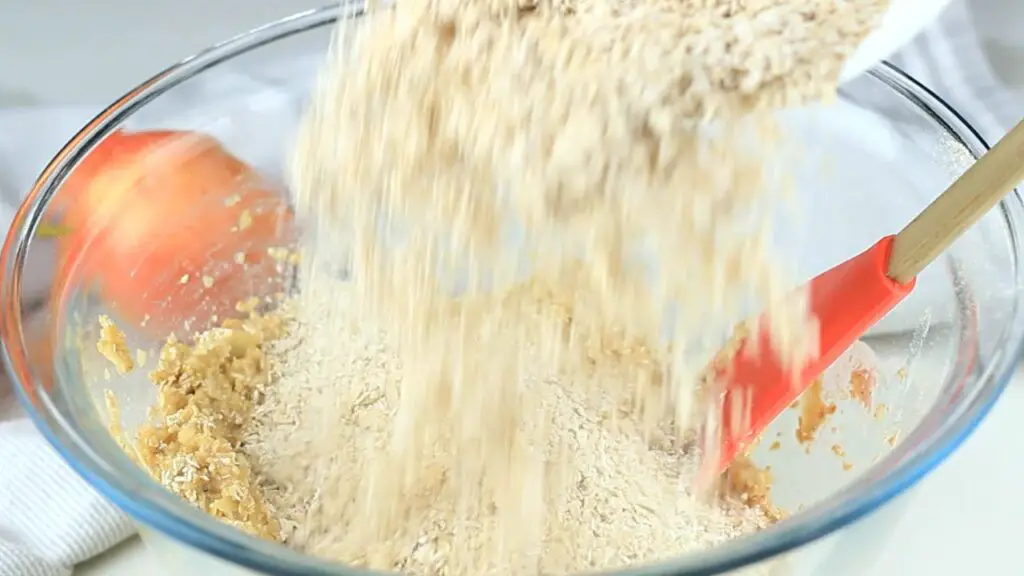 mixing in the oat flour