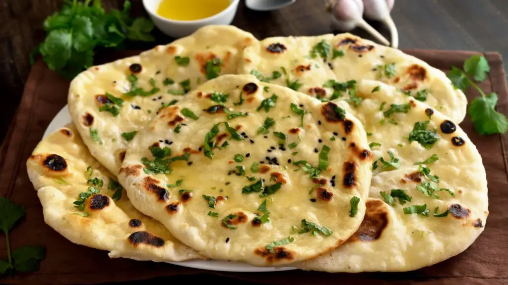 Indian Naan Bread on a Plate