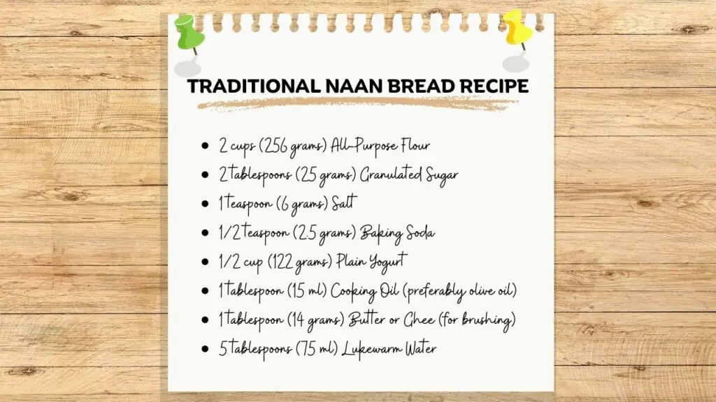 Traditional Naan Bread Recipe Ingredients