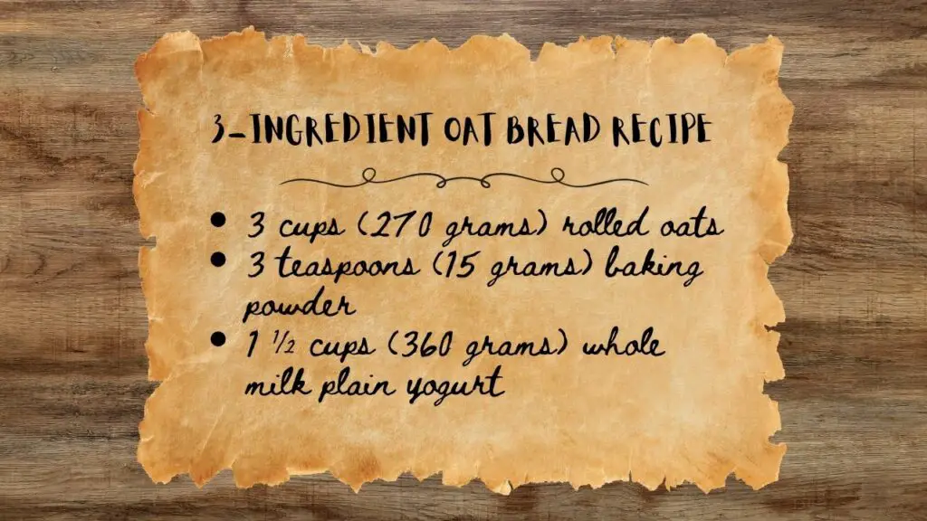 3-Ingredient Oat Bread Recipe Ingredients