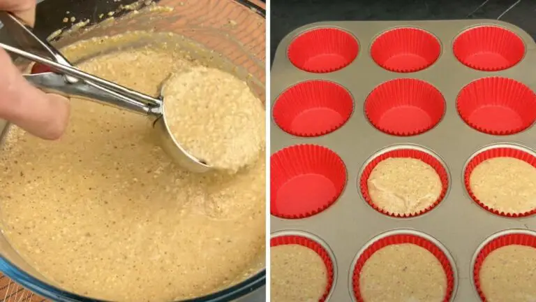 Filling muffin tins–Muffins with oats and Sweet Potatoes