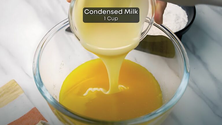 combining butter and condensed milk