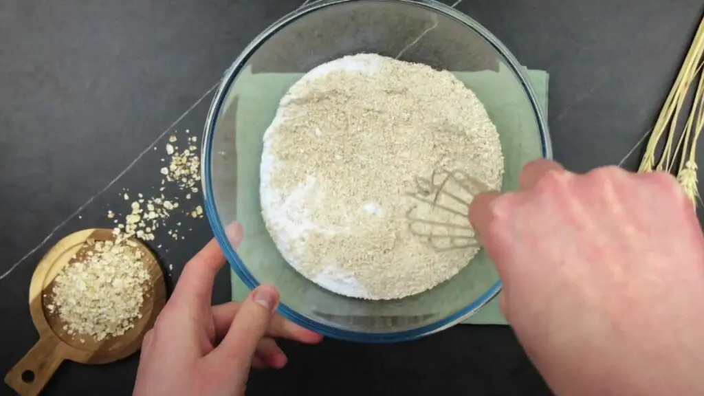 combining oat flour with baking powder