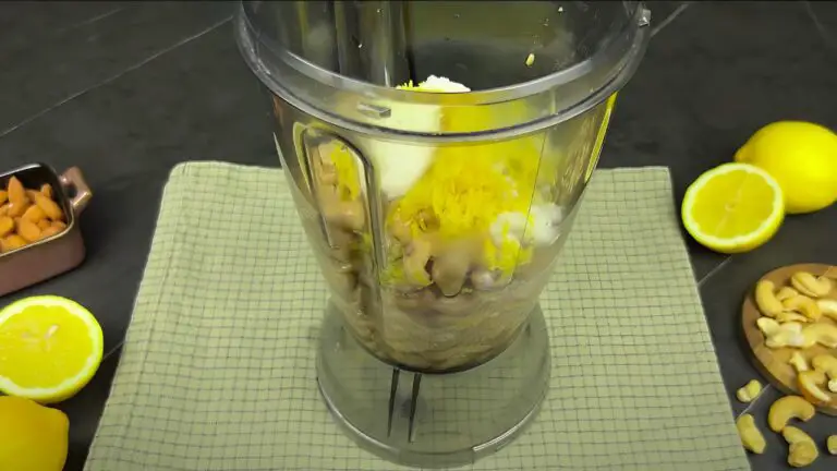 combining the ingredients in a blender